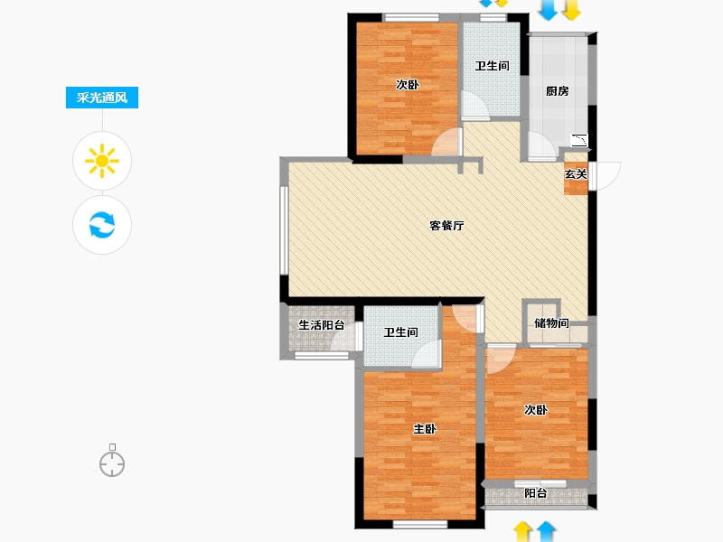 江苏省-南通市-海安奥体新城尚府-101.24-户型库-采光通风