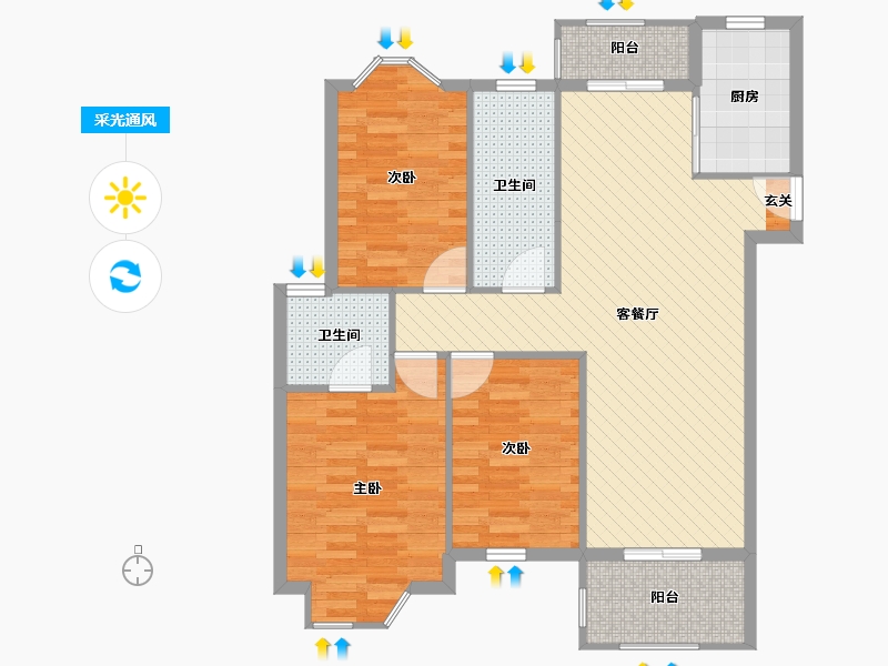 江苏省-南京市-金王府-92.26-户型库-采光通风