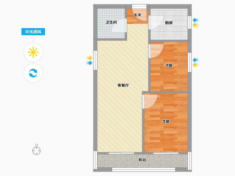 北京-北京市-富贵园-49.04-户型库-采光通风