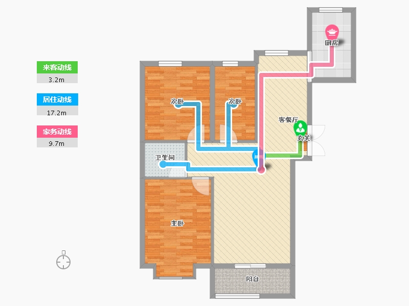 宁夏回族自治区-银川市-建博花园-86.00-户型库-动静线