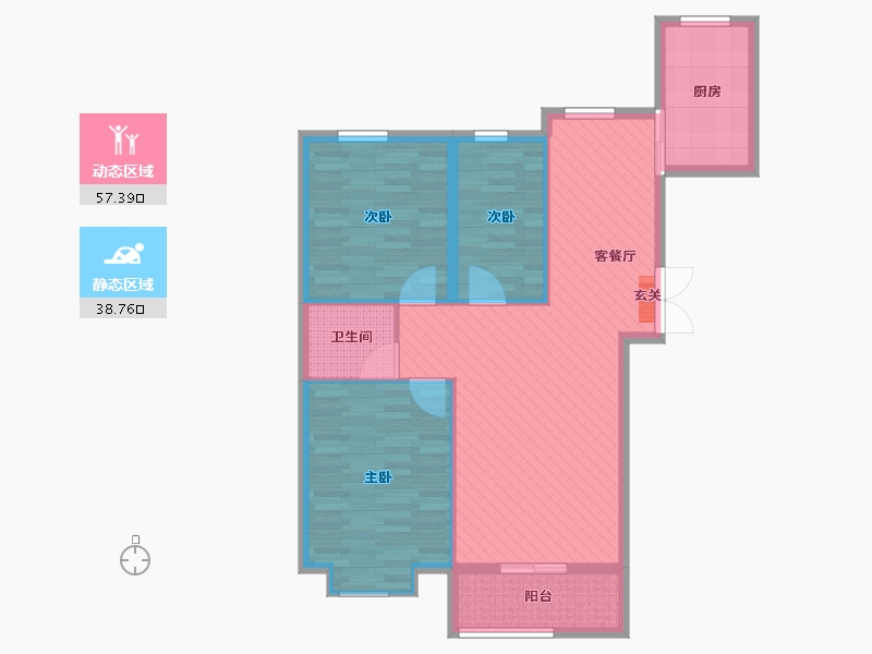 宁夏回族自治区-银川市-建博花园-86.00-户型库-动静分区