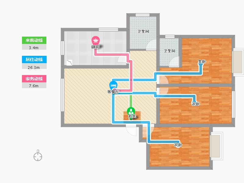 山东省-威海市-城建华庭-111.56-户型库-动静线