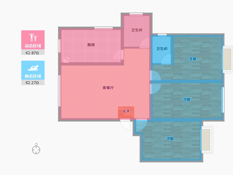 山东省-威海市-城建华庭-111.56-户型库-动静分区