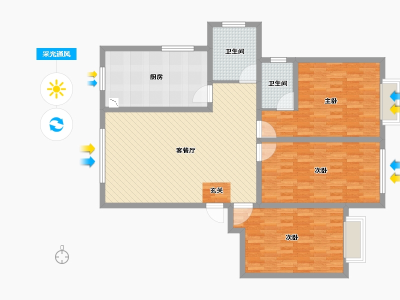 山东省-威海市-城建华庭-111.56-户型库-采光通风