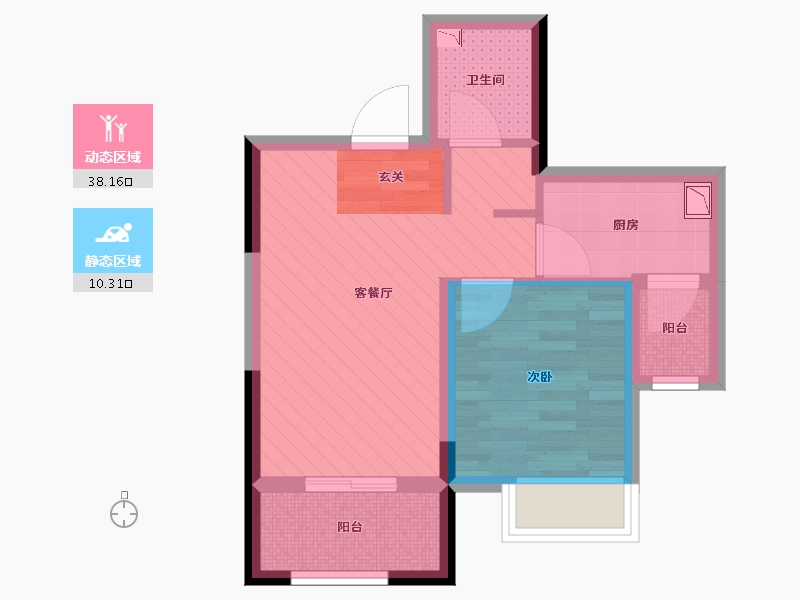 辽宁省-沈阳市-华强城-41.35-户型库-动静分区