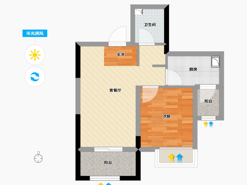 辽宁省-沈阳市-华强城-41.35-户型库-采光通风