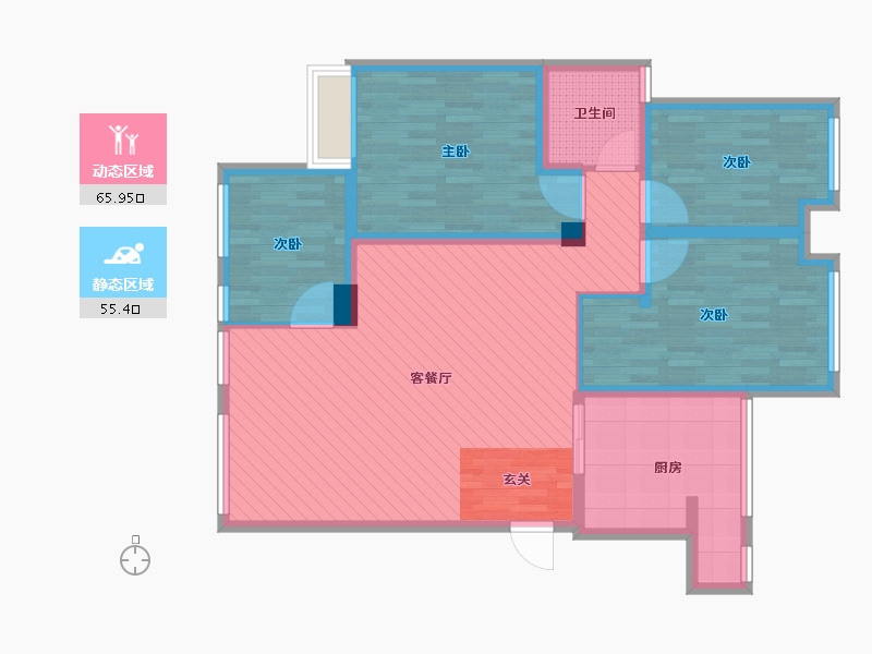 四川省-成都市-幸福世家-108.00-户型库-动静分区