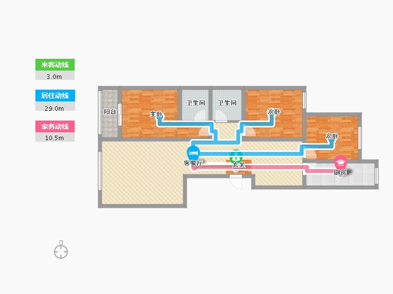 河北省-石家庄市-汇合苑北苑小区-106.94-户型库-动静线