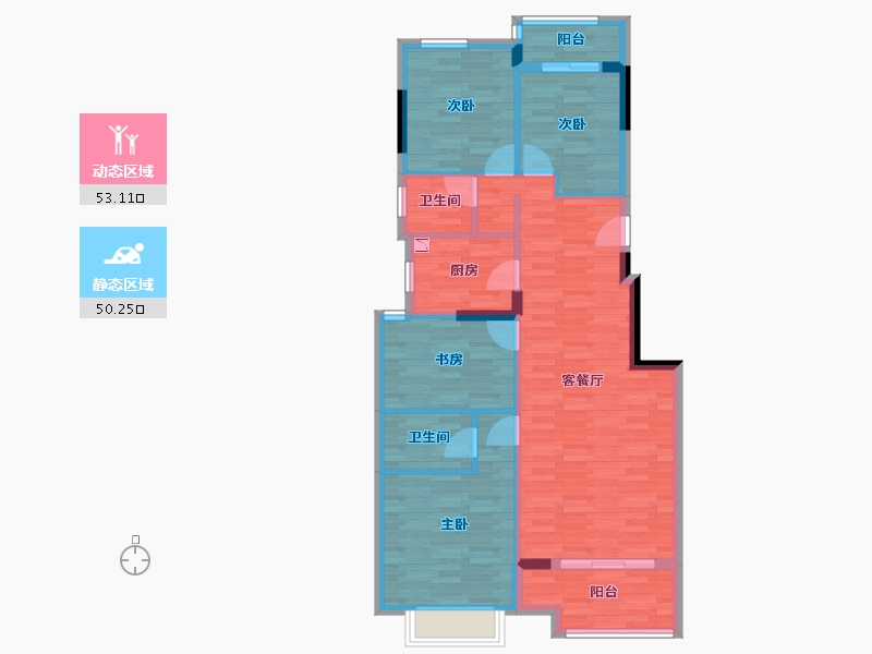 福建省-福州市-华润紫云府-93.23-户型库-动静分区