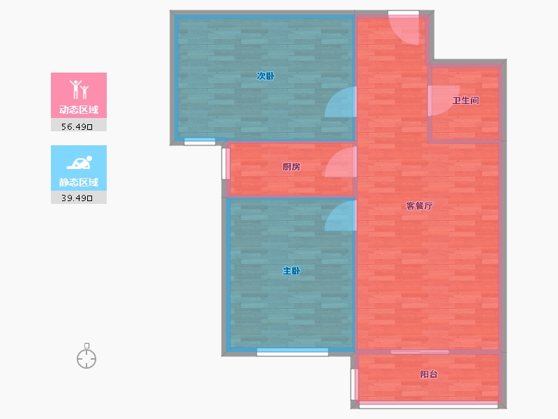 河北省-石家庄市-天滋・嘉鲤-88.60-户型库-动静分区