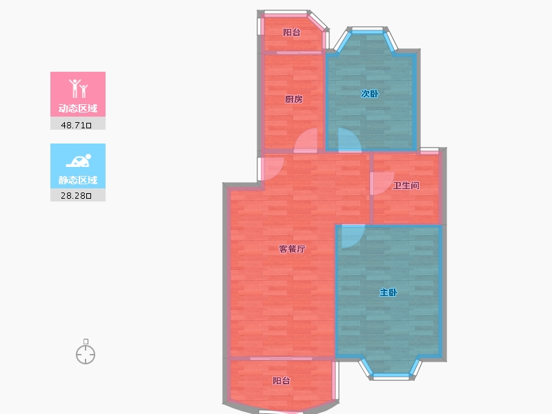 上海-上海市-名泉苑-70.51-户型库-动静分区