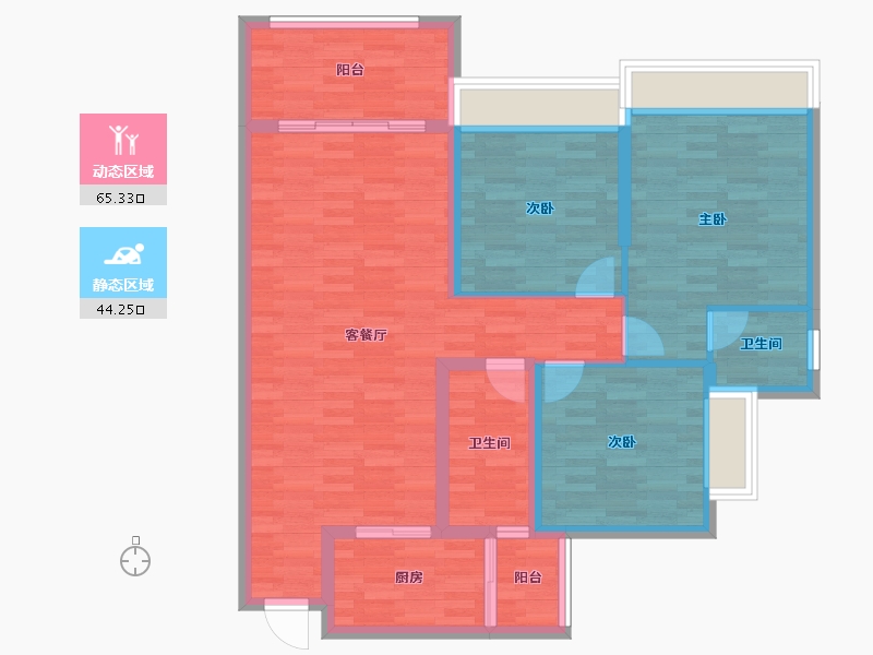 四川省-广安市-华蓥万品名典-98.45-户型库-动静分区