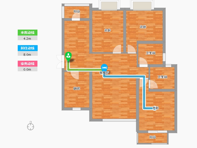 陕西省-西安市-东城新一家那澜湾6号楼-98.13-户型库-动静线