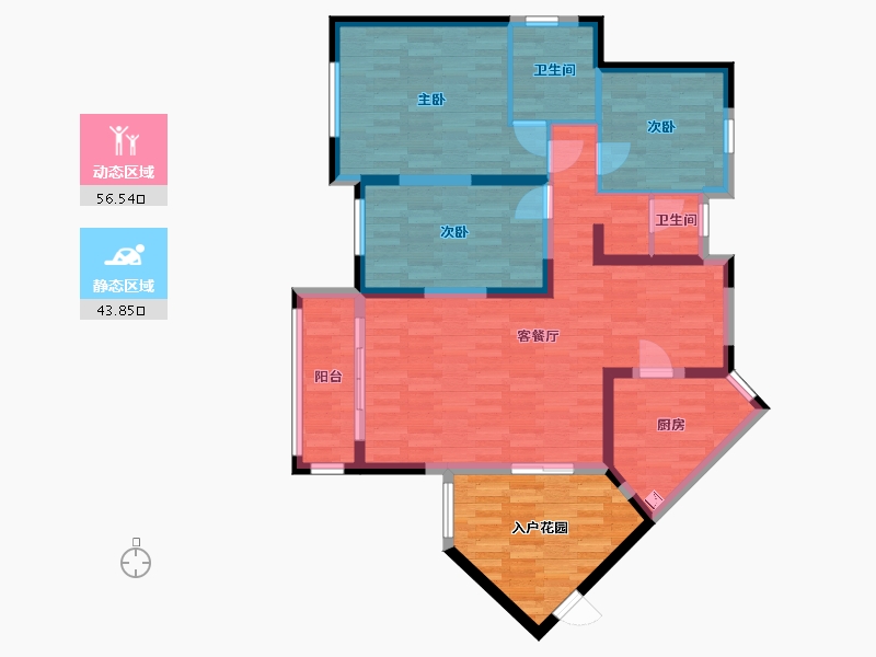 湖南省-长沙市-怡海星城-100.82-户型库-动静分区