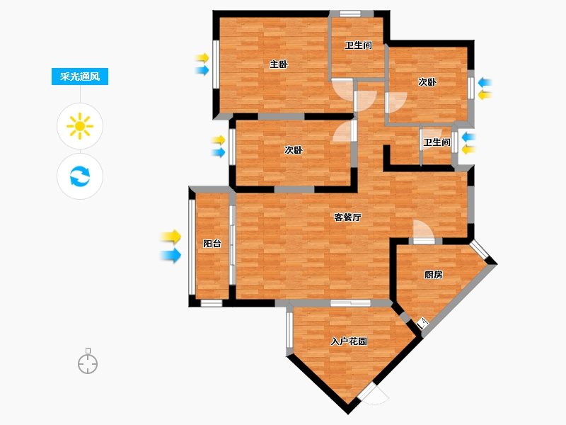 湖南省-长沙市-怡海星城-100.82-户型库-采光通风