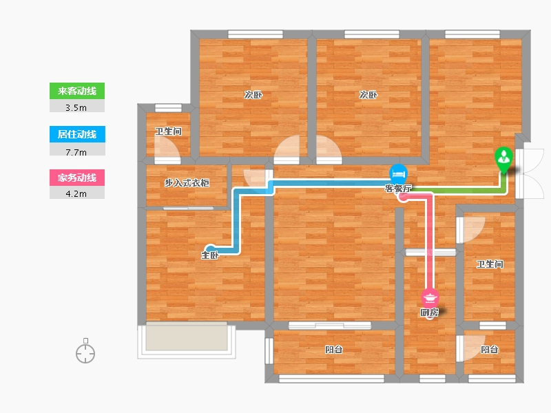 甘肃省-平凉市-翰林雅筑-91.36-户型库-动静线