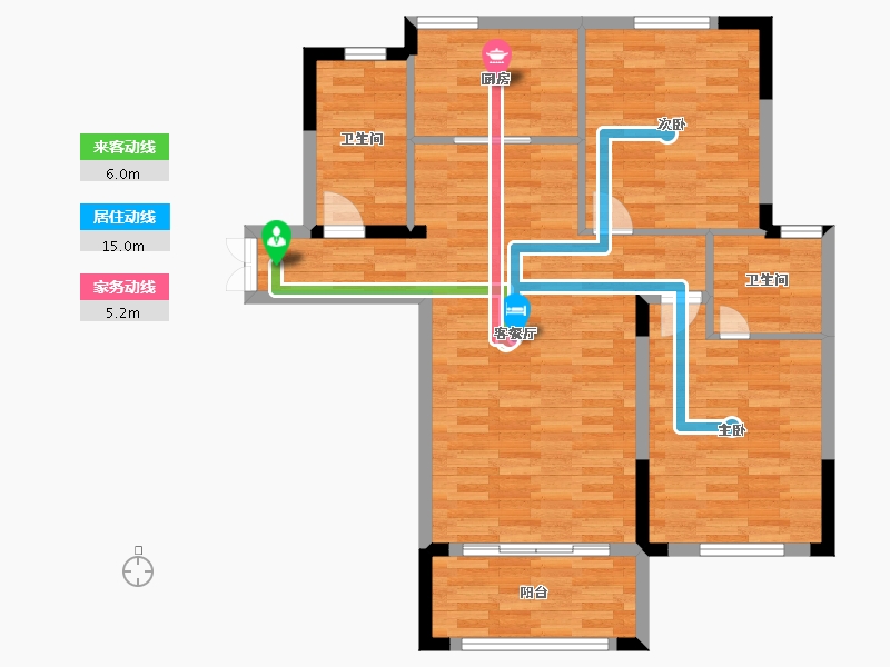 湖北省-荆州市-东都怡景-87.30-户型库-动静线