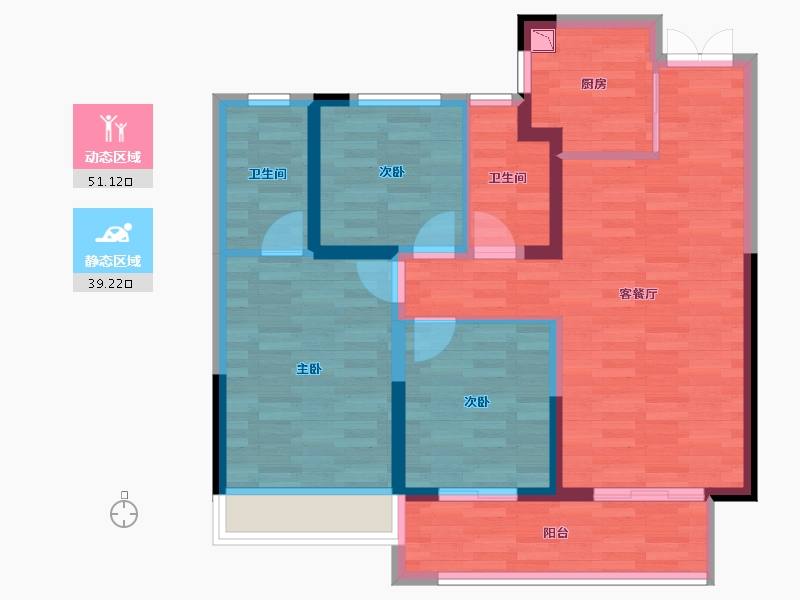 河南省-许昌市-大正鲲府-80.40-户型库-动静分区