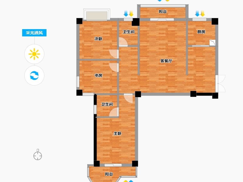 浙江省-温州市-新浦嘉园-101.72-户型库-采光通风