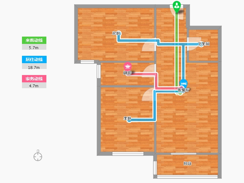 河北省-石家庄市-天滋・嘉鲤-88.60-户型库-动静线