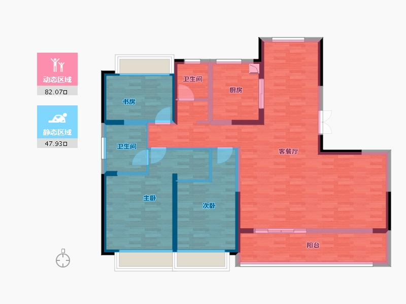 江苏省-盐城市-万科悦达·翡翠国际-116.25-户型库-动静分区