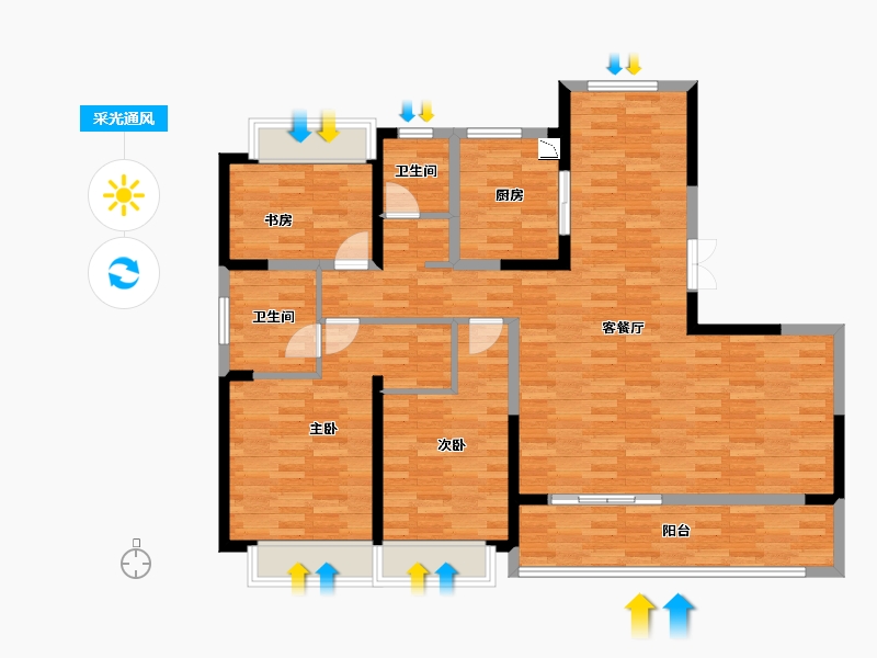 江苏省-盐城市-万科悦达·翡翠国际-116.25-户型库-采光通风