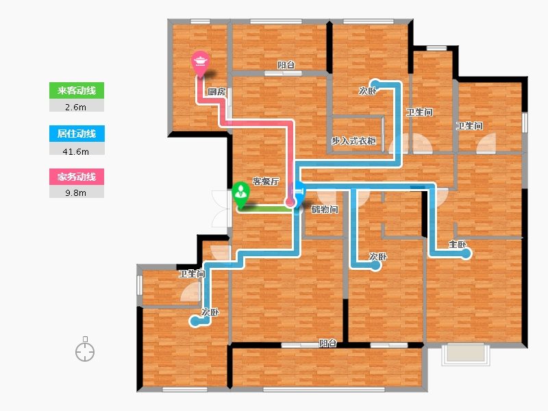 浙江省-宁波市-余姚河姆渡国际花园二期-230.01-户型库-动静线