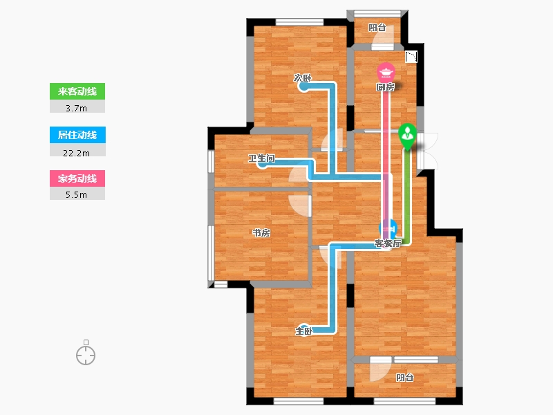 辽宁省-丹东市-翡翠壹号-89.16-户型库-动静线