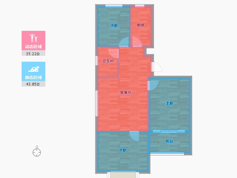 山东省-潍坊市-恒信阳光假日-71.30-户型库-动静分区