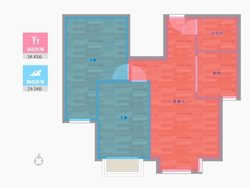 河北省-石家庄市-北杜花园-59.53-户型库-动静分区