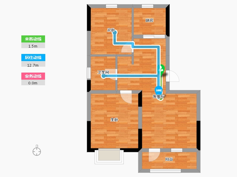 吉林省-长春市-新星宇滨江首府-60.02-户型库-动静线