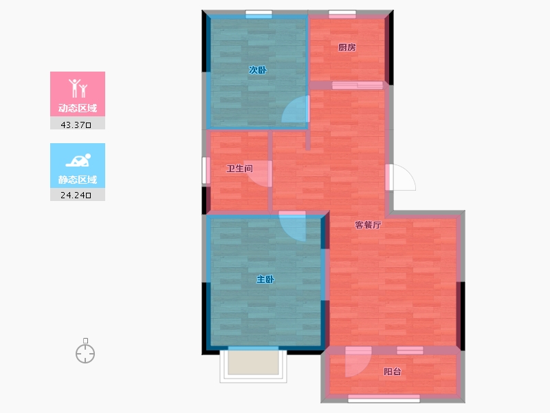 吉林省-长春市-新星宇滨江首府-60.02-户型库-动静分区