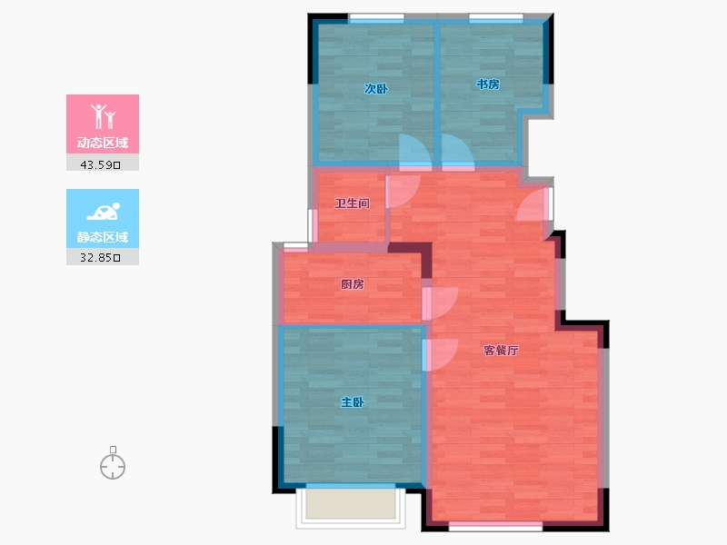 天津-天津市-远洋红熙郡-68.53-户型库-动静分区