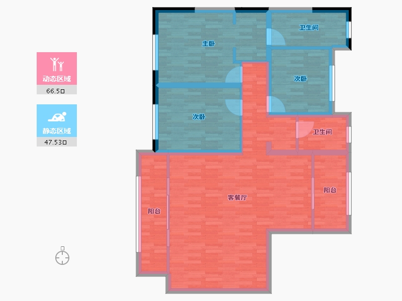 新疆维吾尔自治区-石河子市-万达石府公馆-102.33-户型库-动静分区