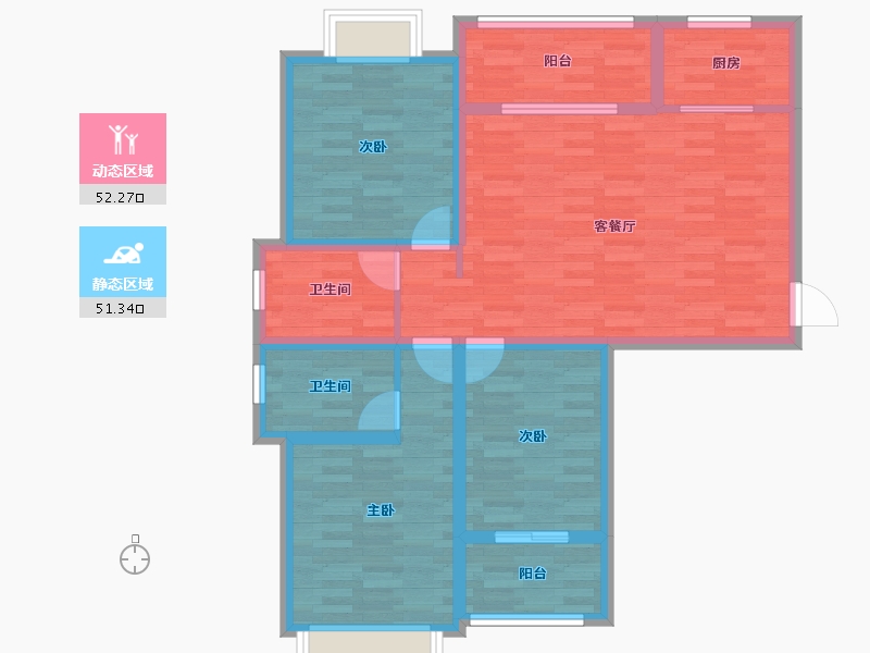 山东省-泰安市-恒地·君悦山-92.33-户型库-动静分区