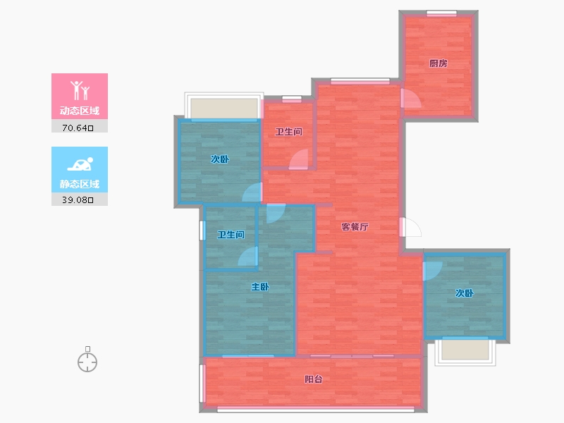 湖北省-武汉市-融创望江府-100.00-户型库-动静分区