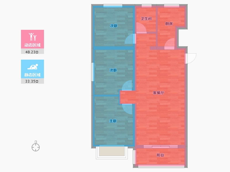 河北省-石家庄市-福美瑾园-72.82-户型库-动静分区