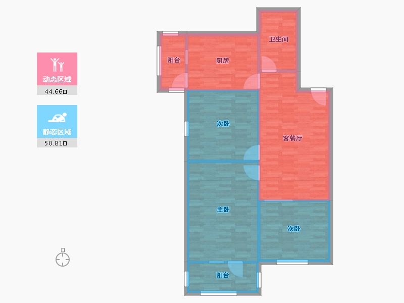 北京-北京市-南苑北里住宅小区-87.24-户型库-动静分区