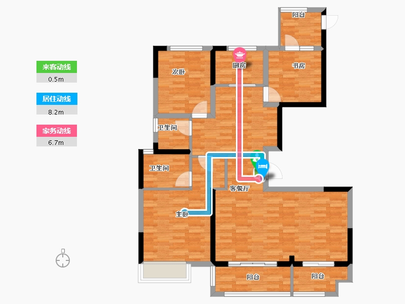 浙江省-嘉兴市-中梁吴越首府-98.01-户型库-动静线