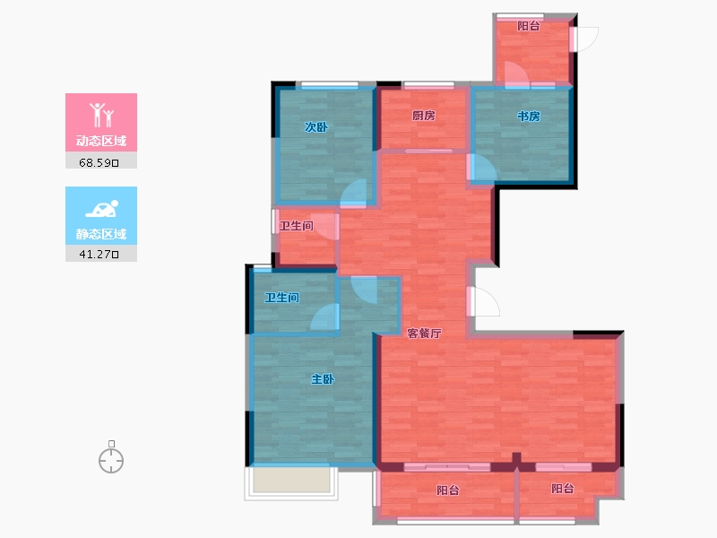 浙江省-嘉兴市-中梁吴越首府-98.01-户型库-动静分区