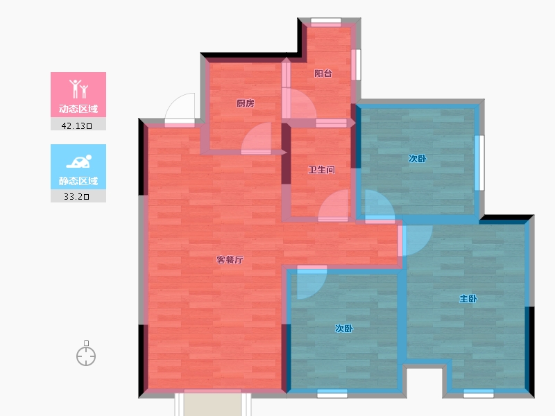 四川省-自贡市-燊海森林御景湾-66.02-户型库-动静分区