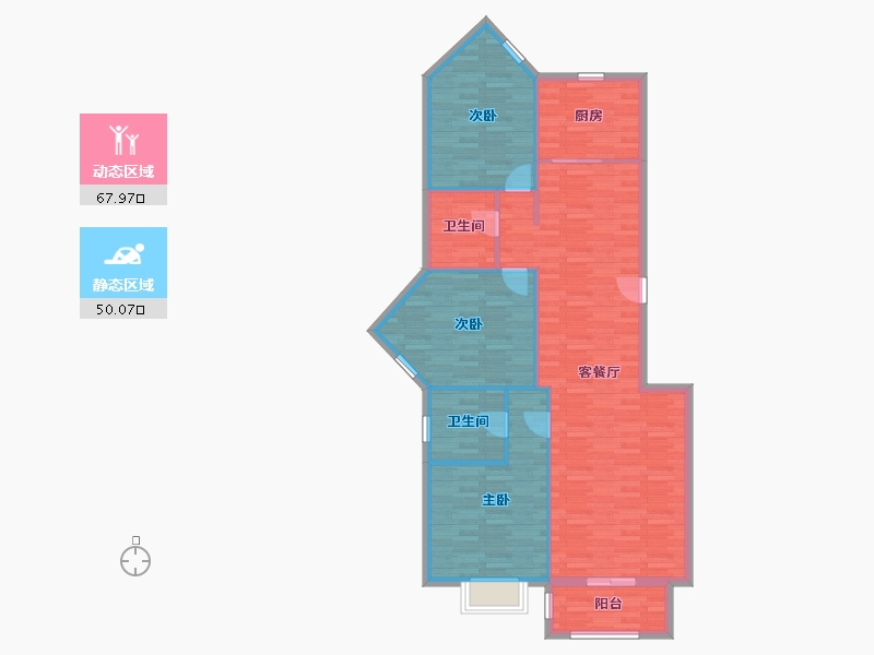 北京-北京市-加州水郡东区-108.30-户型库-动静分区