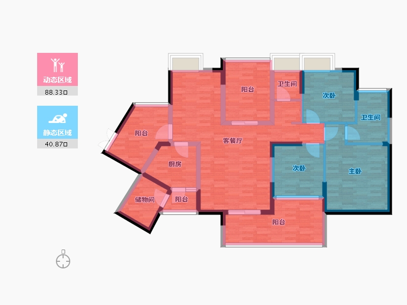 湖北省-武汉市-保利心语-114.21-户型库-动静分区