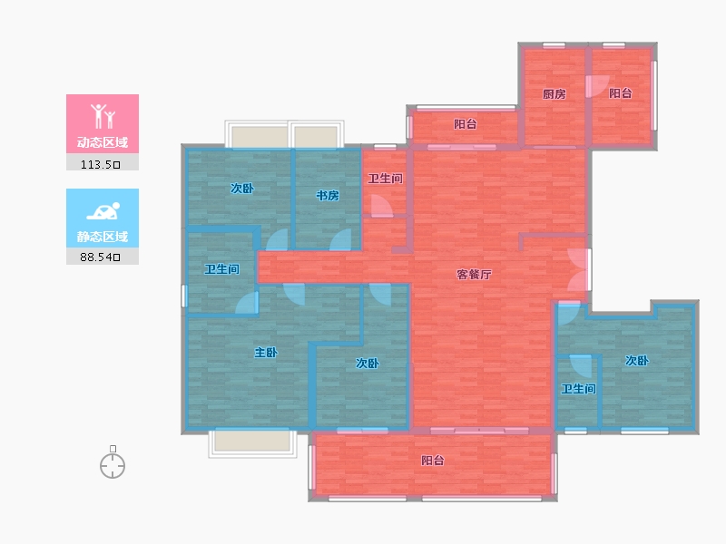 江苏省-泰州市-泰兴碧桂园-183.87-户型库-动静分区