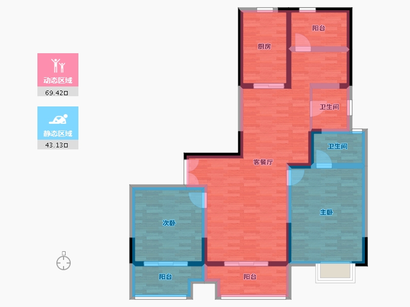 江苏省-南通市-公园印象-100.00-户型库-动静分区