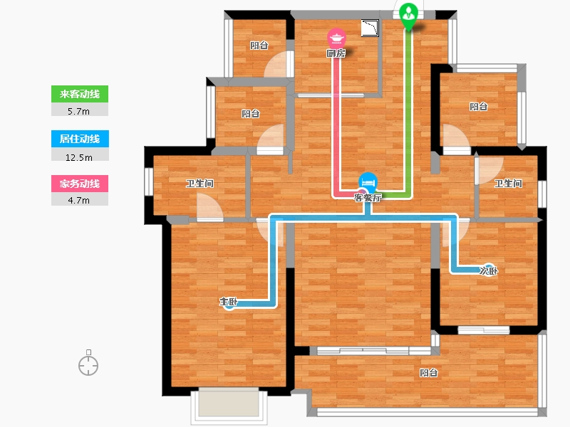 广东省-汕头市-华润九里-100.38-户型库-动静线