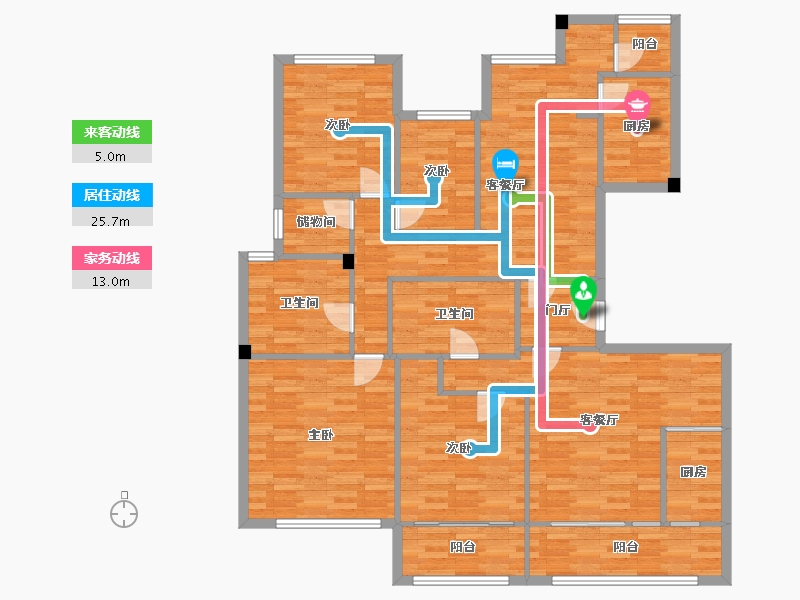 浙江省-杭州市-中海篁外山庄-137.69-户型库-动静线