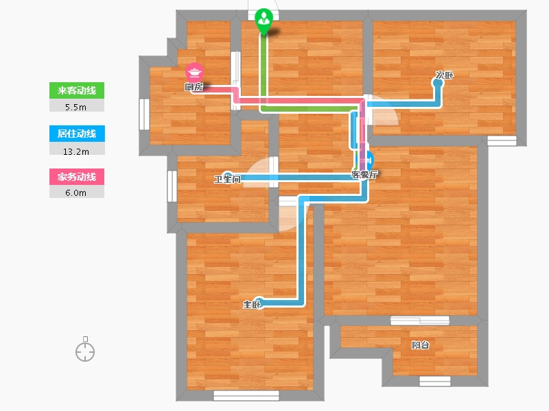 江苏省-苏州市-琴湖家园-59.00-户型库-动静线