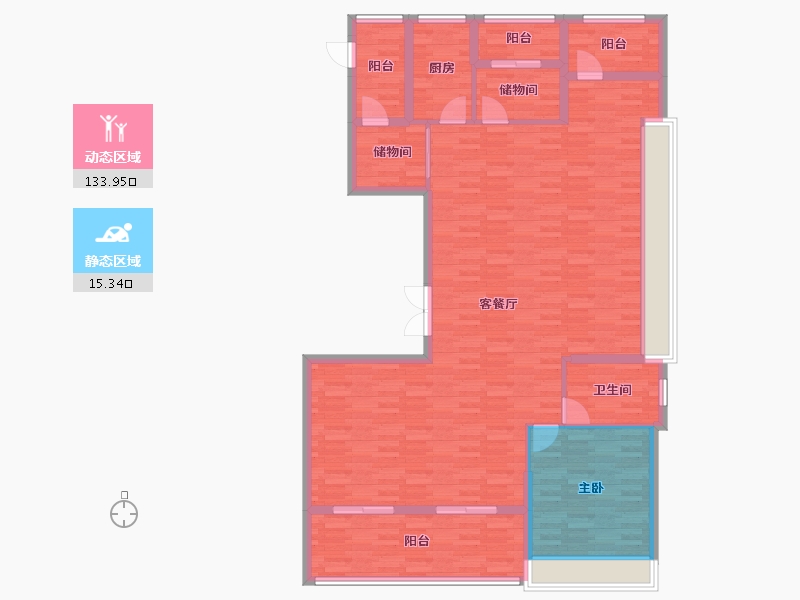 浙江省-温州市-华都天元-136.91-户型库-动静分区