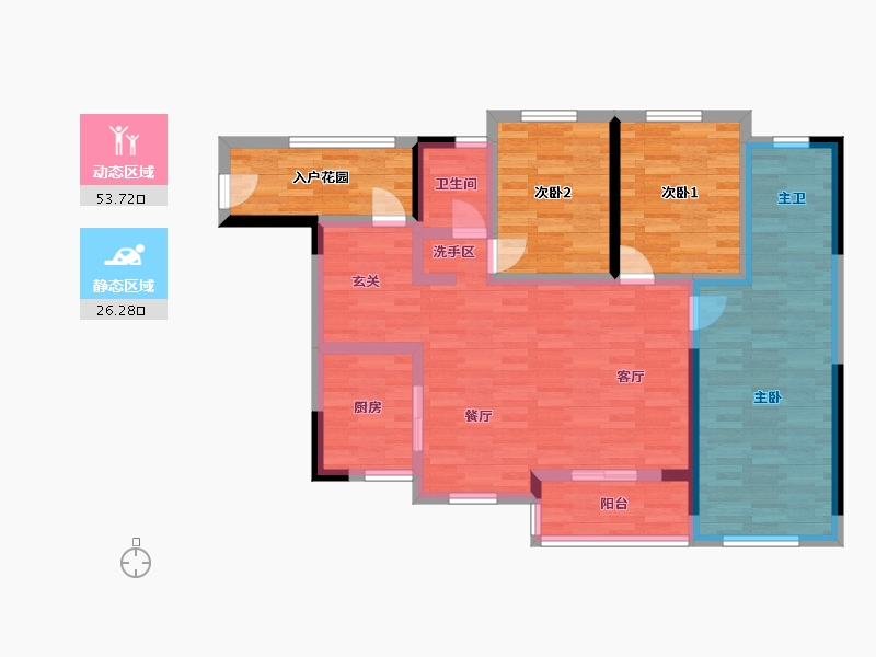 广东省-佛山市-美的鹭湖-96.84-户型库-动静分区